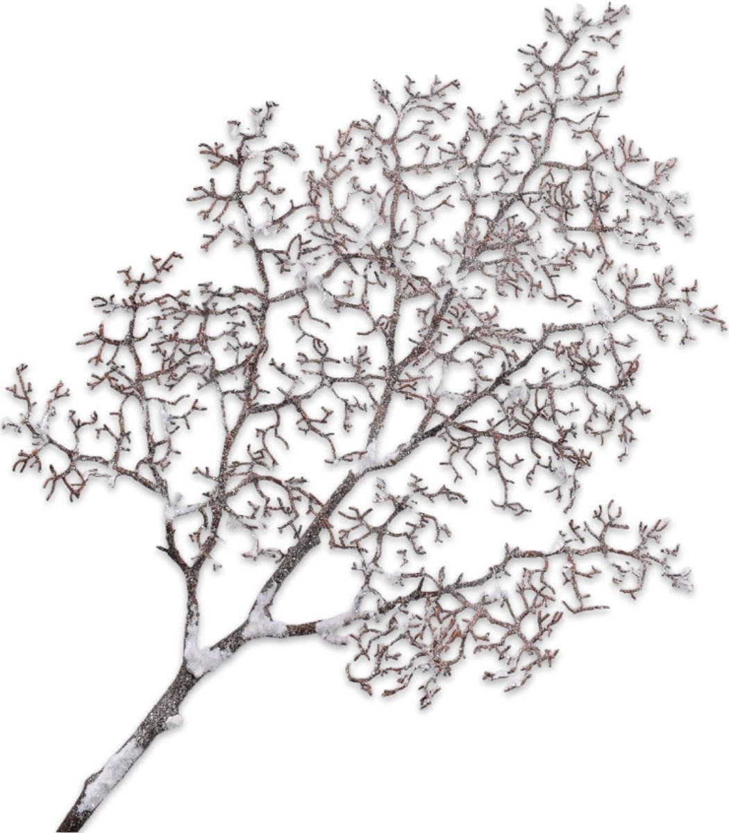 Silk-ka Kunstbloem-Kunsttak Hout Tak Sneeuw-Bruin 81 cm
