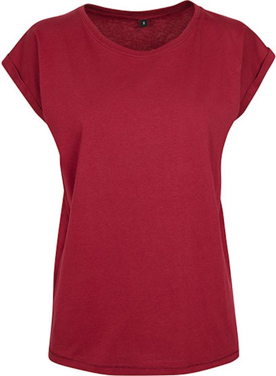 Build your Brand Ladies´ Extended Shoulder Tee BY021 - Burgundy - L