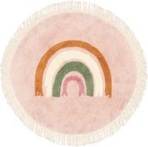 Tapis Prénatal Chambre Enfant Rond - Arc-en-ciel - Tapis Chambre de bébé - Rose - ø 100 cm