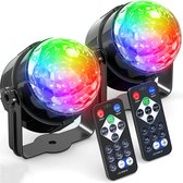 Strex Discolamp met Afstandsbediening 2 STUKS - voor Kinderen en Volwassenen - Feestverlichting - Disco Bal - Discoverlichting - Disco Lamp