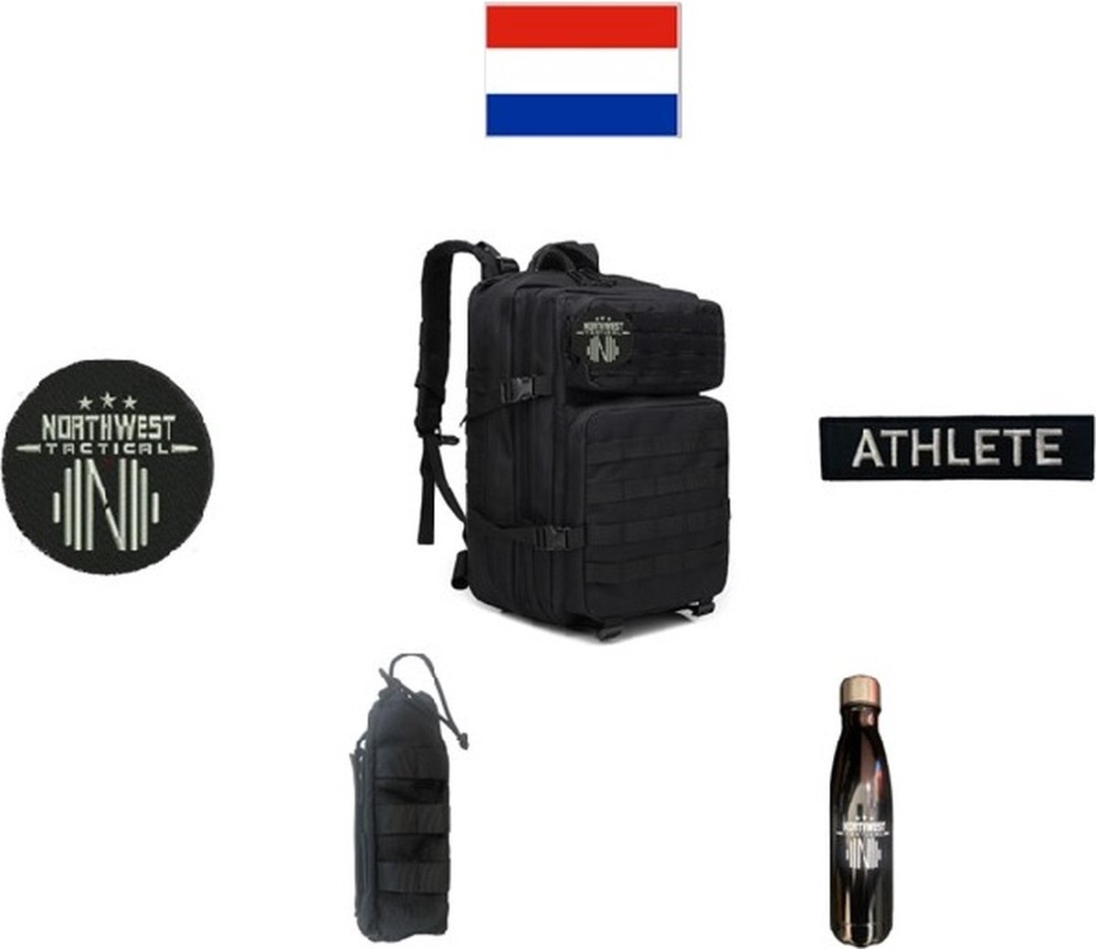Northwest Tactical Backpack | Tactische rugzak | sport - werk | Zwart | SPECIAL EDITION ATHLETE