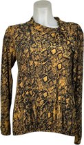 Angelle Milan – Travelkleding voor dames – Gele Snake blouse met Koord – Ademend – Kreukvrij – Duurzame Jurk - In 5 maten - Maat M