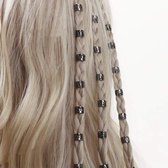 Bagues Cheveux Tresses Zwart (40 pcs) - Perles - Anneaux Cheveux Perles Dreadlock - Perles / Clips - Accessoires de vêtements pour bébé Cheveux Femme - Accessoires Tresses - Perles Cheveux Noir - 40 pcs