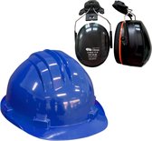 Bouwhelm RS5 met Oorkappen - Blauw - Veiligheidshelm voor volwassenen - Oorkappen helm – Gehoorbescherming