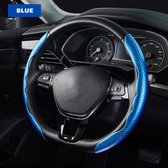 Universele Antislip Carbon Fiber Auto Stuurhoes Auto-Interieur Blauw