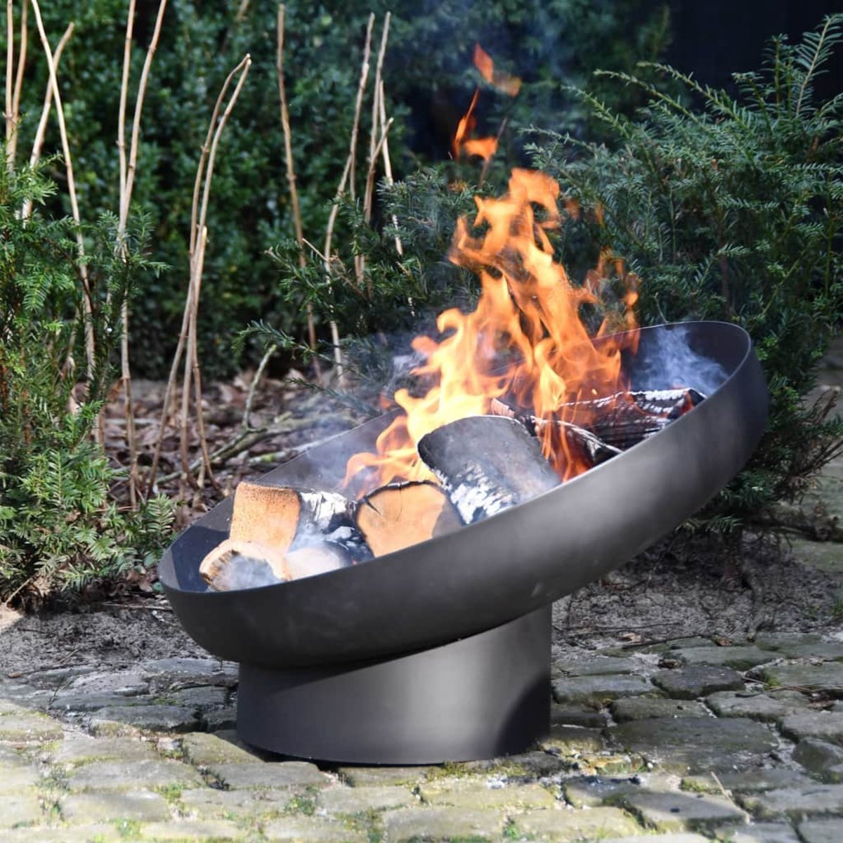 Esschert Design Vasque à feu inclinée - Acier - Noir
