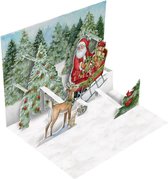 3D Pop-up Kerst Wenskaart met envelop – Christmas Delivery– 10 stuks