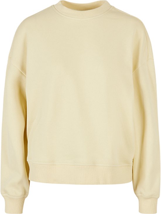 Build your Brand Ladies Oversized Crewneck Sweatshirt BY212 - SOFT YELLOW - M