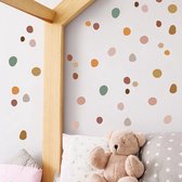 Muursticker kinderkamer - Babykamer - Boho Stippen - Gekleurd - Wanddecoratie - Jongen - Meisje