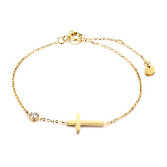 Sorprese armband - Crystal Cross - goud - armband dames - cadeau - Model B