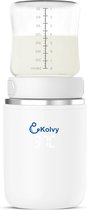 Kolvy® Flessenwarmer voor Onderweg - Intelligente Flesverwarmer - Bottle Warmer - 4 Temperatuurniveaus - Draadloos - Inclusief 3 Adapters - USB Oplaadbaar