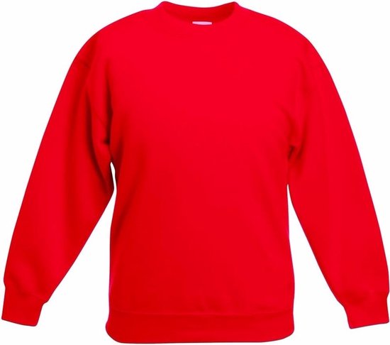 Basic sweater voor kinderen - jongens - rood - katoenmix 152/164