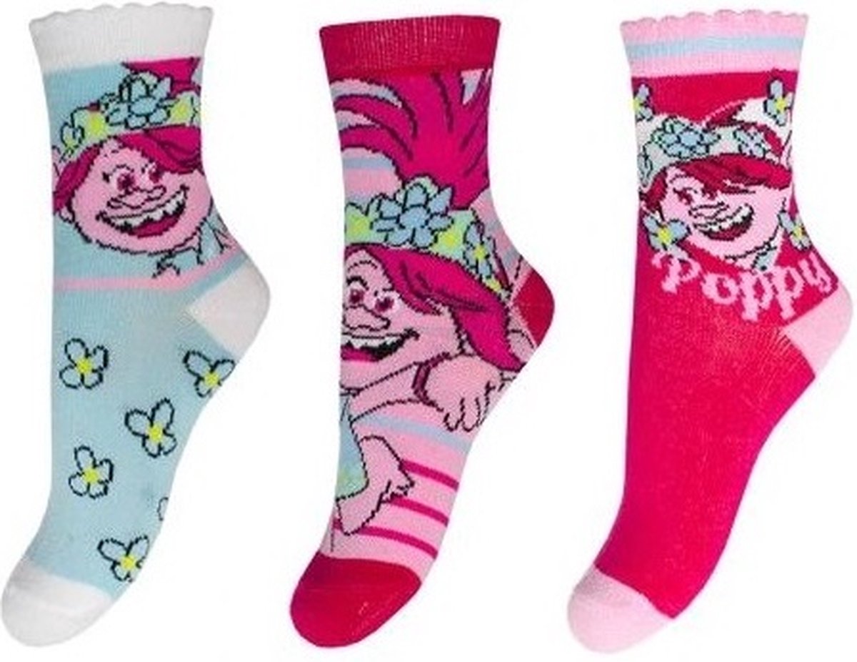 Trolls - sokken Trolls - 3 paar - maat 23/26