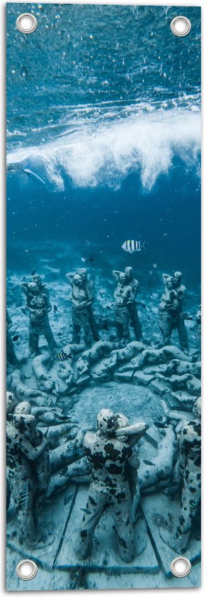 Tuinposter – Zee - Water - Vissen - Beelden - Onderwater - Duiken - 20x60 cm Foto op Tuinposter (wanddecoratie voor buiten en binnen)