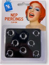 Plastic clip-on nep-piercings - zilver