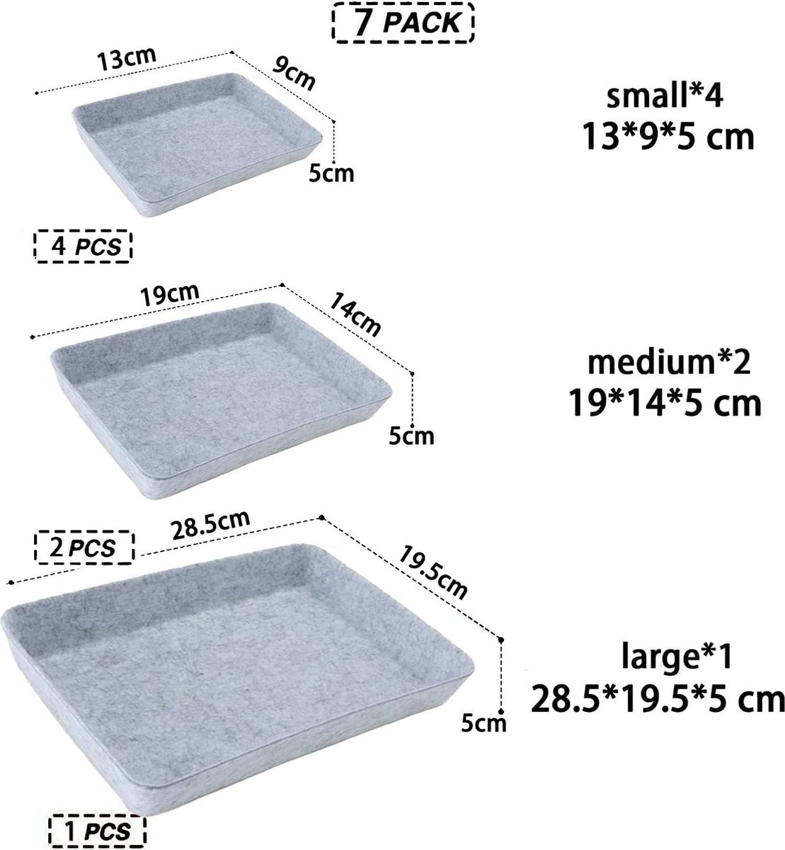 Mallette de rangement en tissu RECTANGLE 35cm x 19cm