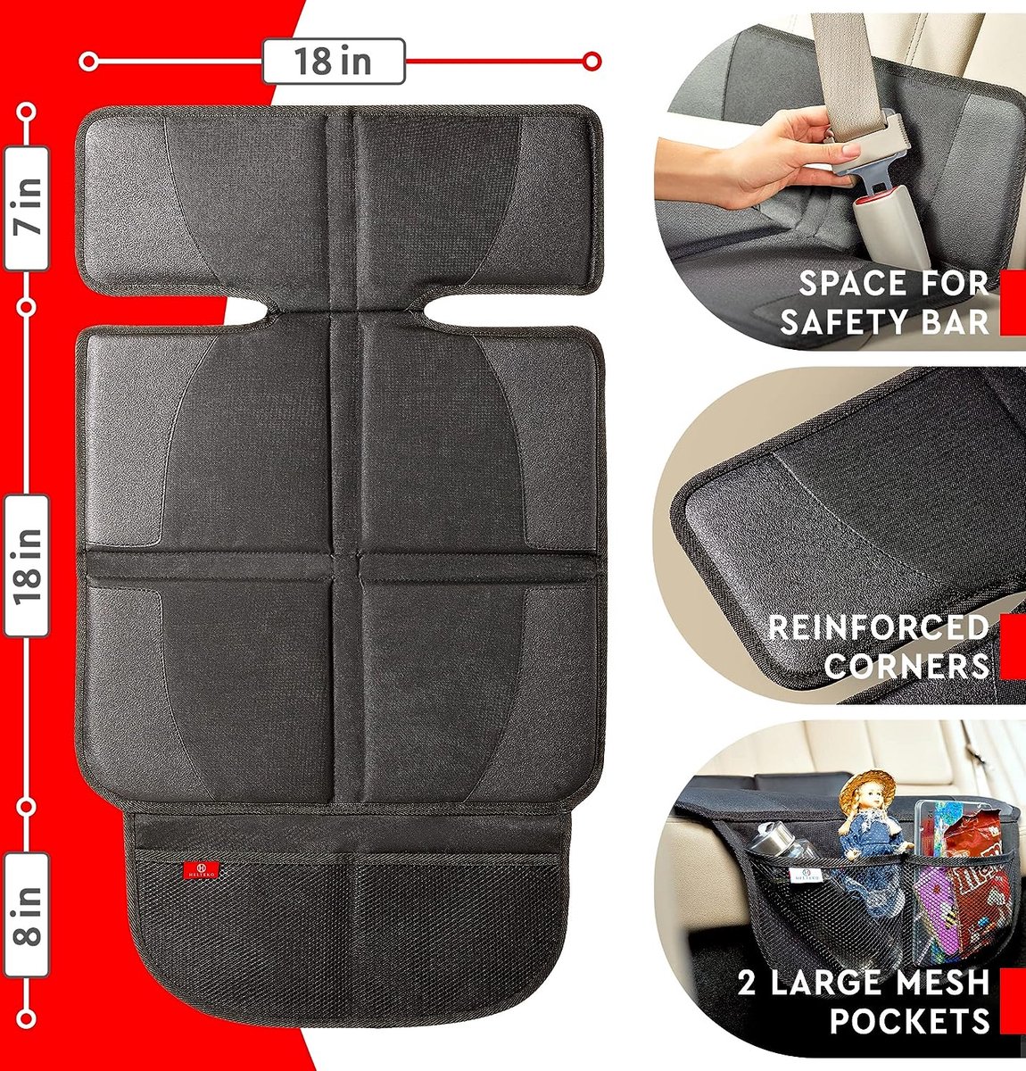 4 stuks kinderstoelonderlegger auto's, waterdicht, lekvrij, baby