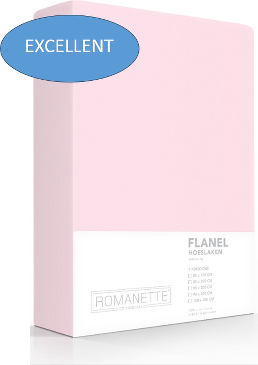 Excellente Flanel Hoeslaken Lits-jumeaux Roze | 160x200 | Ideaal Tegen De Kou | Heerlijk Warm En Zacht op Prijzenvolger.com