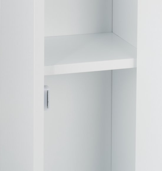 SoBuy Papiersteun - Toiletkast - Toiletrolhouder - Toiletborstelhouder - Toiletpapierhouder Staand - Vrijstaande Badkamerkast - Badkamermeubel, Wit, 20x18x79cm, BZR49-W