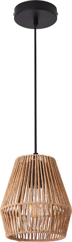 lux.pro Hanglamp Reading 160x28 cm zwart en beige E27 | premiumXL