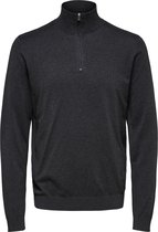 Selected Homme Berg Half Zip Cardigan B Truien & Vesten - Antraciet