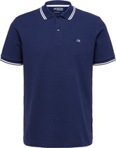 Selected - Heren Polo SS Dante Sport Polo - Blauw - Maat L