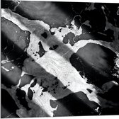 Dibond - Zwart met Witte Mix van Kleuren - 80x80 cm Foto op Aluminium (Wanddecoratie van metaal)