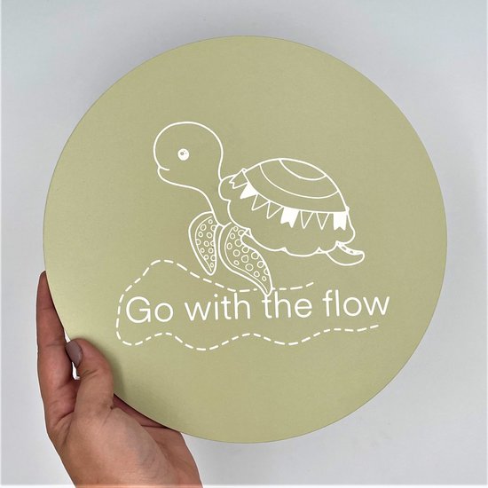 Lokaal Living - muurcirkel - 25 cm- schildpad - go with the flow - binnen en buiten - tuin