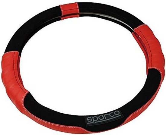 Anti-slip Stuurhoes Sparco S130 Stuurhoes Universeel Zwart PVC Suède Rubber 4791A0141 Universele Stuurhoes PVC Suède Rubber