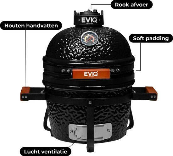 EVIQ - BBQ - Kamado - 13" - Grillmaster - Houtskoolbarbecue - Keramisch van EVIQ — afbeelding 5