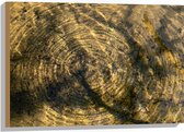 Hout - Vies Water met Regendruppels - 75x50 cm - 9 mm dik - Foto op Hout (Met Ophangsysteem)