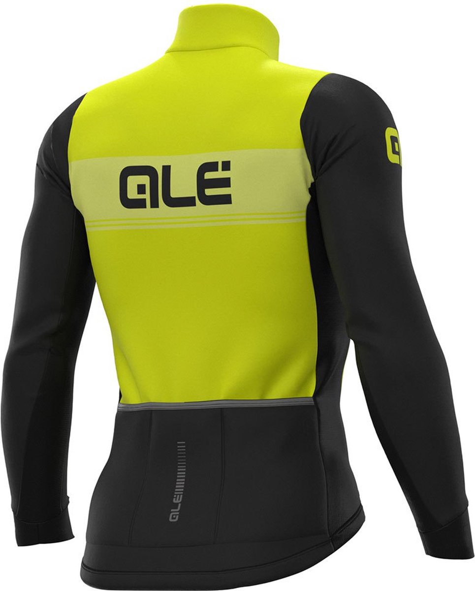 Alè Solid Winter Salopette 3/4 Uomo, Nero/Giallo Fluo (Fondello 4h) - S, Nero