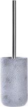 Toiletborstel Dkd Home Decor Grijs Zilverkleurig Roestvrij Staal Cement Scandi 10 X 10 X 40 Cm