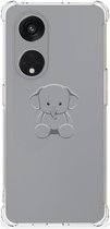 Telefoonhoesje OPPO Reno8 T 5G TPU Case met transparante rand Baby Olifant