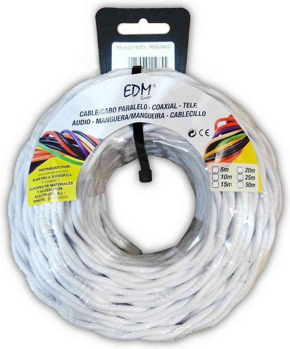 Kabel EDM 2 x 1 mm Wit 5 m