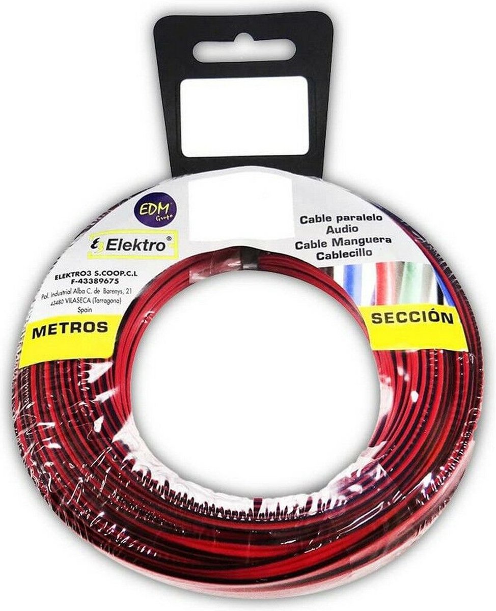 Audiokabel EDM 2 x 0,75 mm Rood/Zwart 50 m