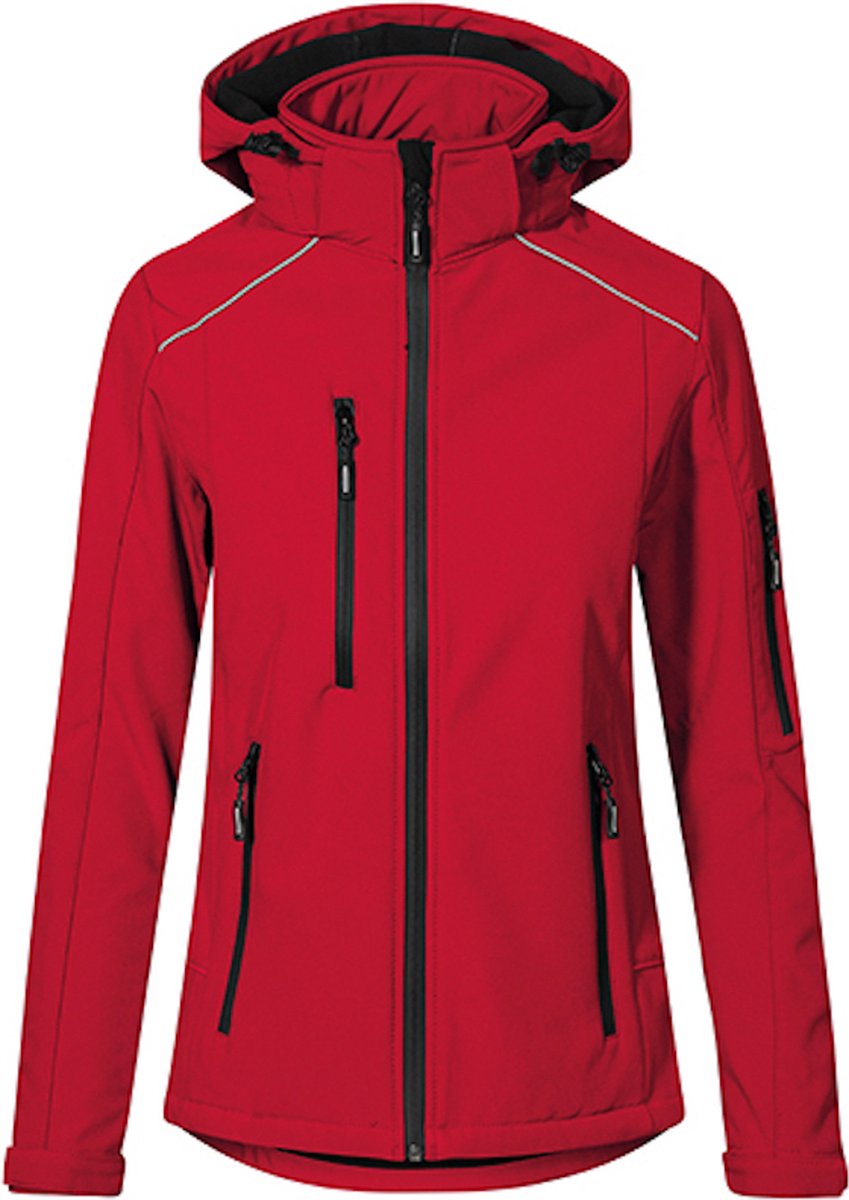 Women’ Softshell Outdoorjas met afneembare capuchon Fire Rood