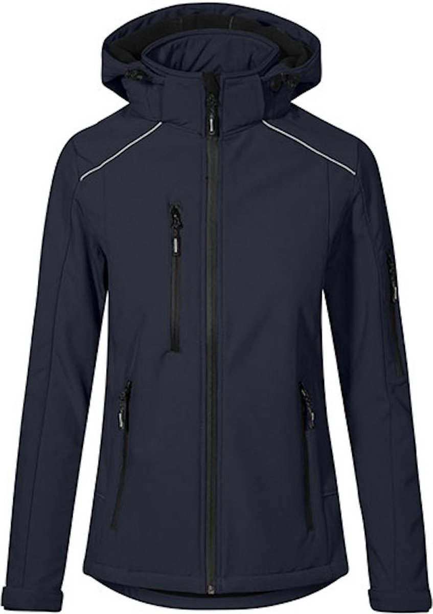 Women’ Softshell Outdoorjas met afneembare capuchon Blauw