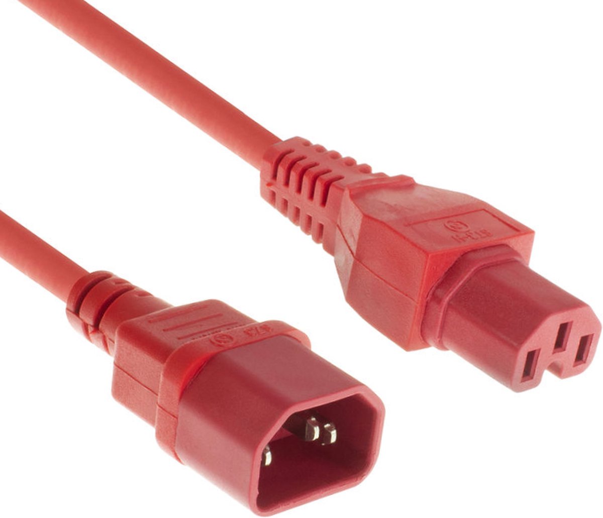 Image of ACT Netsnoer C14 - C15 rood 2 m AK5308