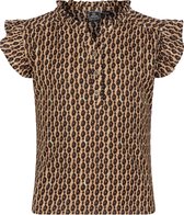 Meisjes shirt ruffel - Camel zand