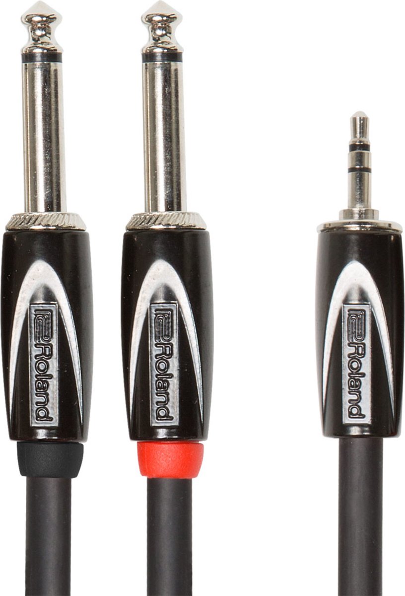 Roland RCC-15-3528V2 splitterkabel 1x 3.5mm TRS - 2x 6.35mm TS 4.5 meter