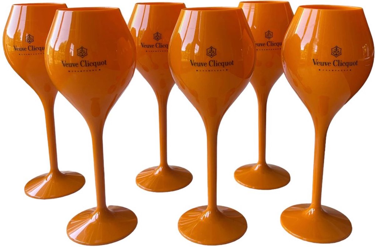 6x Veuve Clicquot champagneglazen (Oranje) - Veuve Clicquot