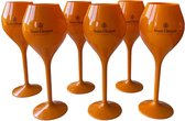 6x Veuve Clicquot champagneglazen (Oranje)