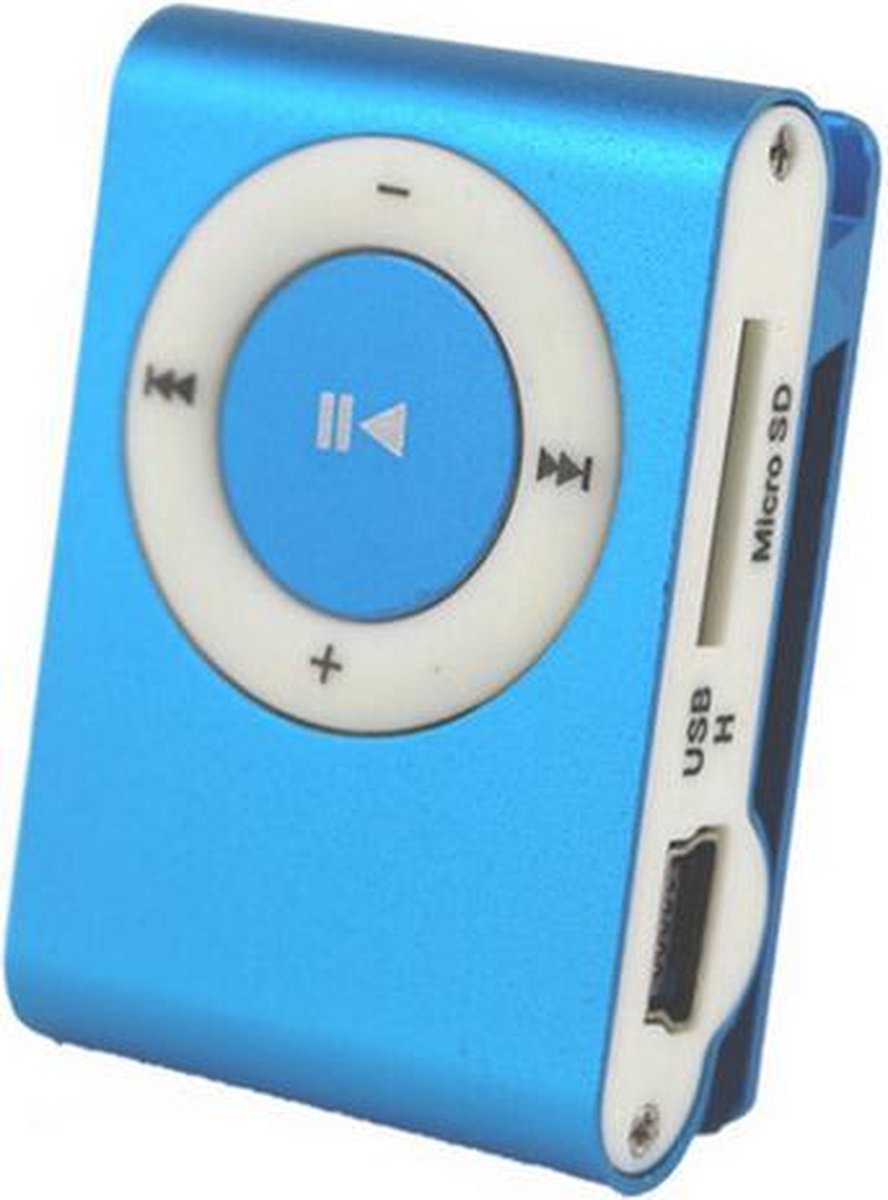 Mini MP3 speler met inear koptelefoon Blauw
