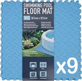 9x stuks Zwembad Tegels - Ondervloer Blauw - Foam tegels - Grip mat - Ondergrond - Bodem bescherming - Puzzelmat voor zwembad - 38,5 x 38,5 x 0,8 cm