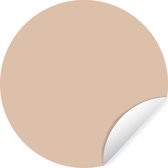 Muurstickers - Behangcirkel zelfklevend - Beige - Effen kleur - Muurcirkel binnen - Zelfklevend behang - 80x80 cm - Woonkamer - Wanddecoratie rond