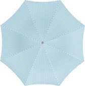 Parasol - lichtblauw/wit - gestreept - D180 cm - UV-bescherming - incl. draagtas