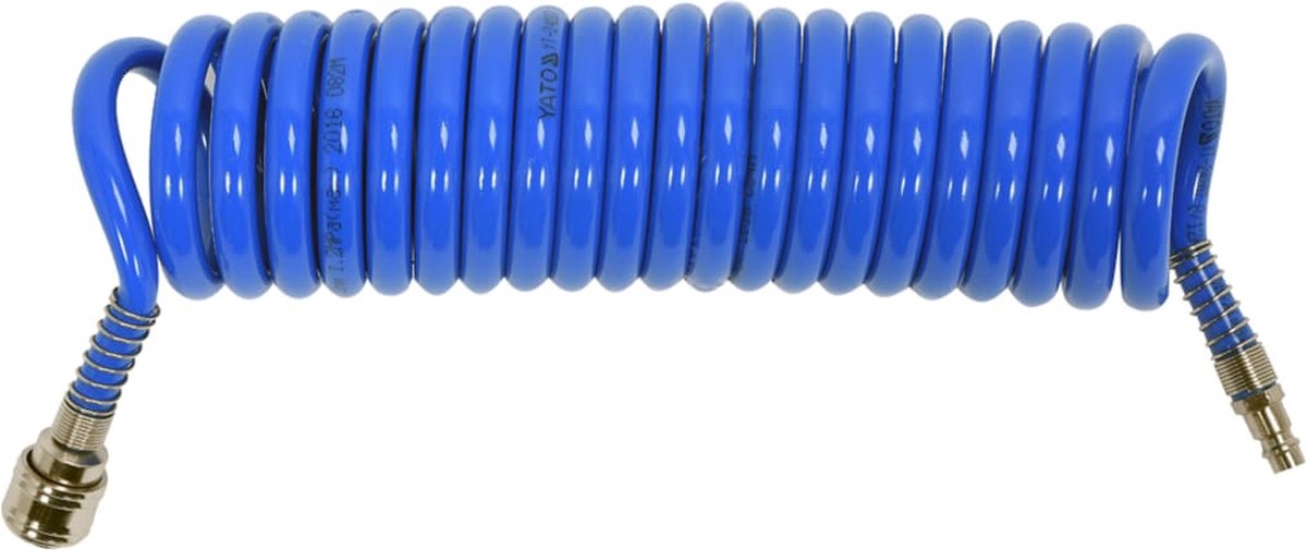 YATO-Luchtslang-spiraal-5-m-PU-blauw