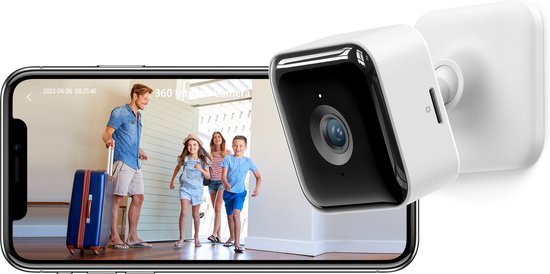 GNCC GC2 - Beveiligingscamera Binnen - Babyfoon 1080P - WiFi Camera en app - Tweeweg Audio - Wit
