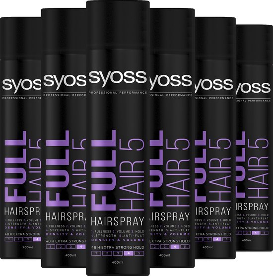 SYOSS - Full Hair 5 Hairspray - Haarlak - Haarstyling - Voordeelverpakking  - 6 Stuks | bol.com